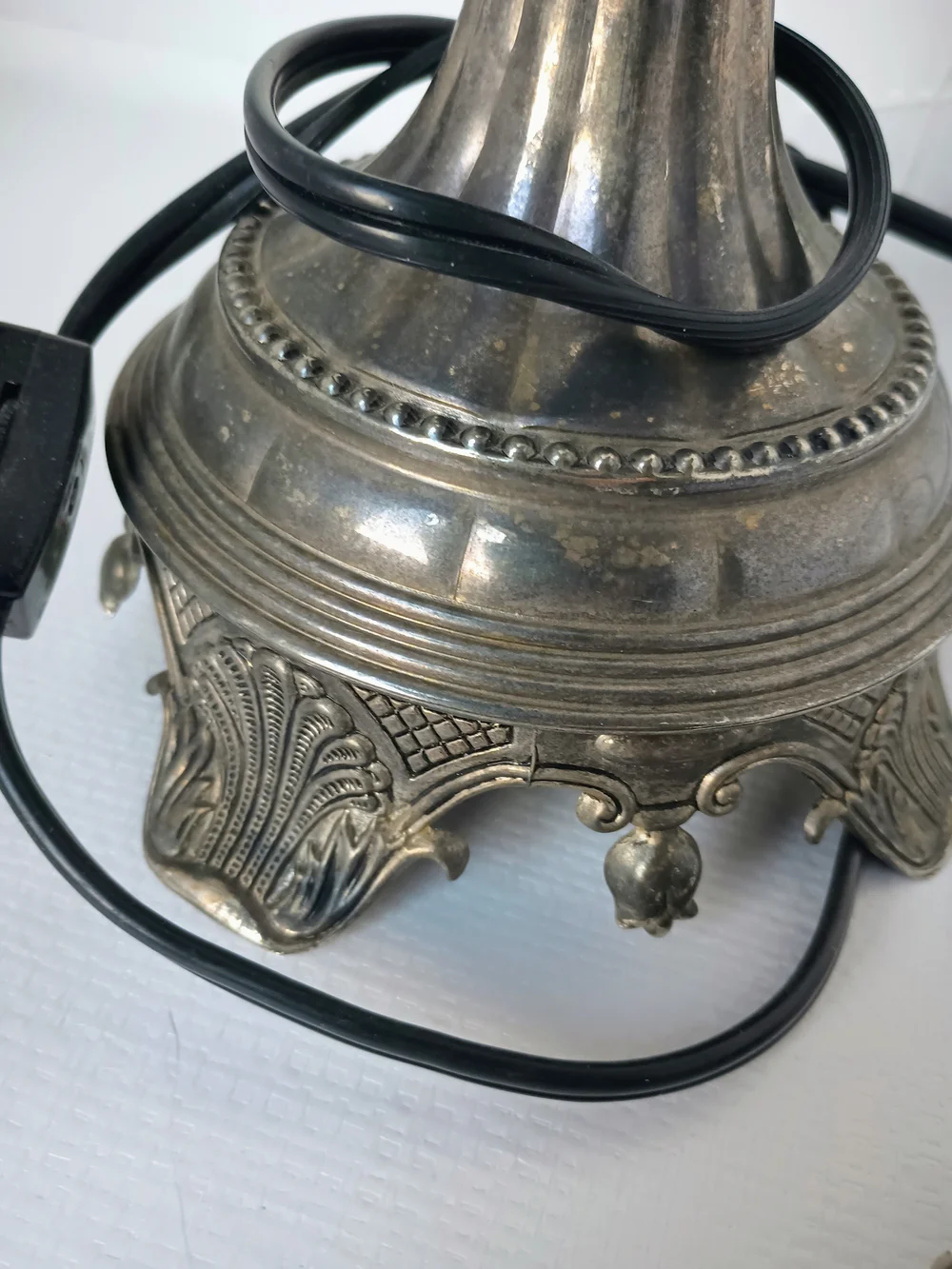 Vintage Godinger Silver Art Co Table Lamp w Shannon Irish Crystal Cut Glass